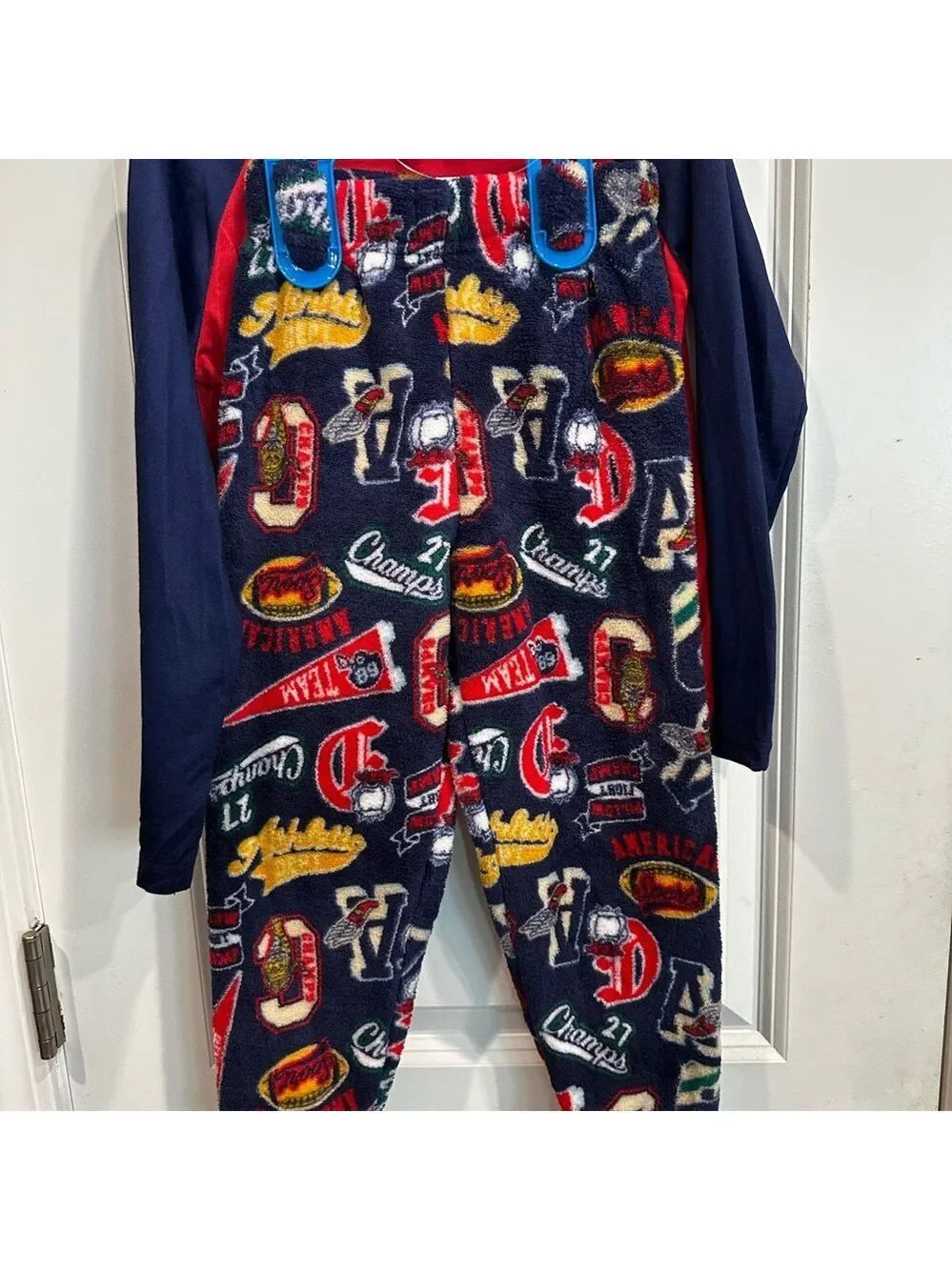 Kids Pajama Set with Red and Blue Design